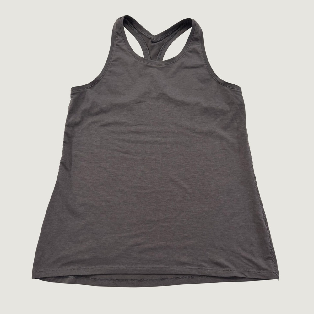 Athleta Womens Small Gray Racerback Tank Top Scoop Neck Sleeveless Workout Shirt